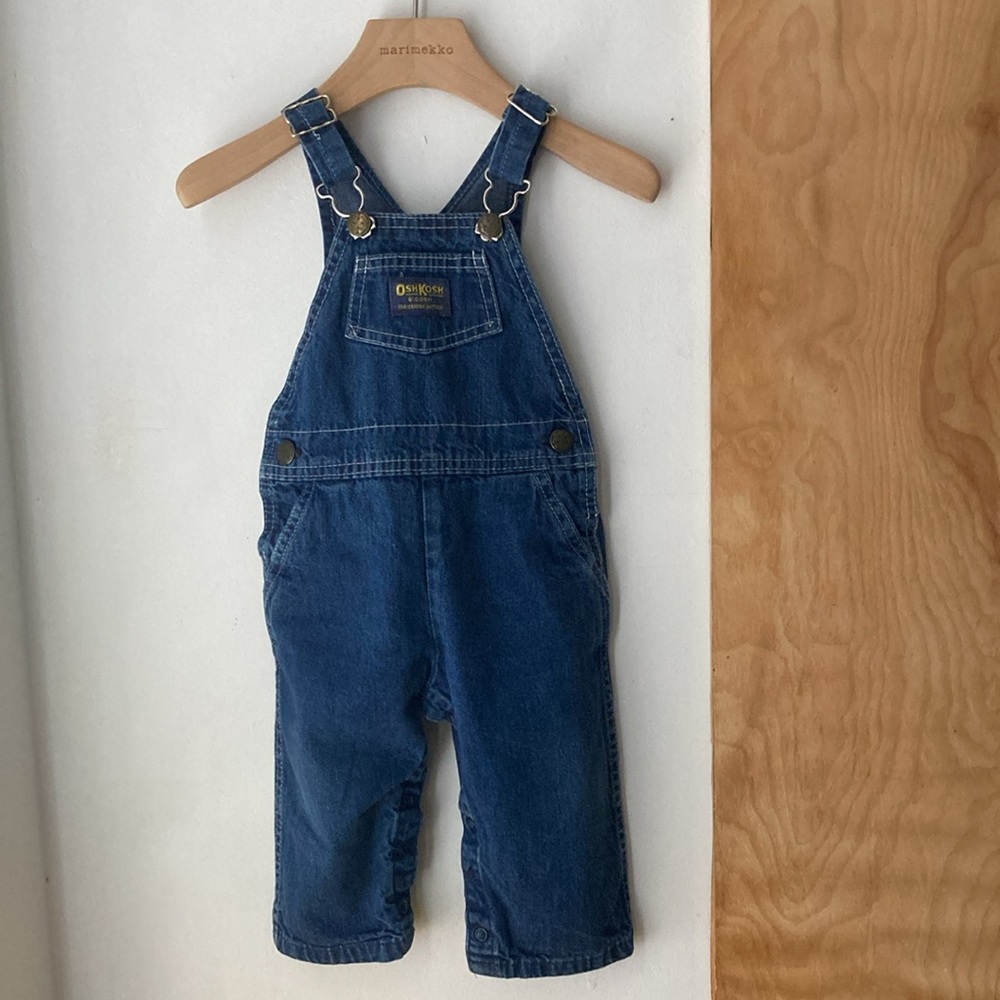 Vintage OshKosh denim overalls size 24 months USA Union made
